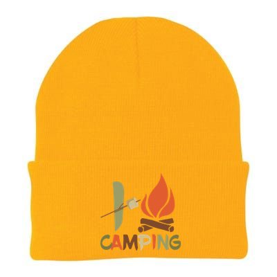 I Love Camping Campfire And S'more Knit Cap Winter Beanie