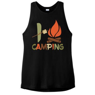 I Love Camping Campfire And S'more Ladies PosiCharge Tri-Blend Wicking Tank