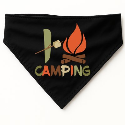 I Love Camping Campfire And S'more USA-Made Doggie Bandana
