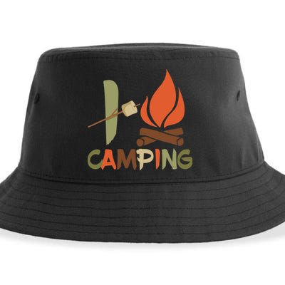 I Love Camping Campfire And S'more Sustainable Bucket Hat