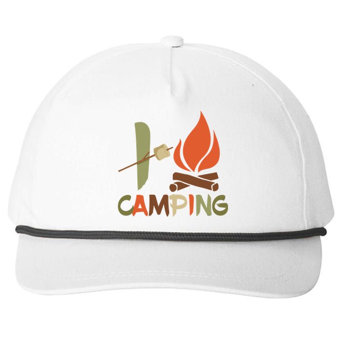 I Love Camping Campfire And S'more Snapback Five-Panel Rope Hat