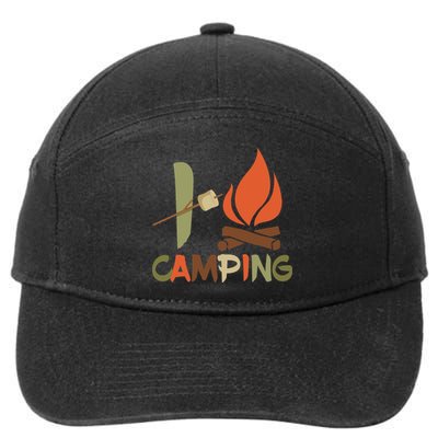 I Love Camping Campfire And S'more 7-Panel Snapback Hat