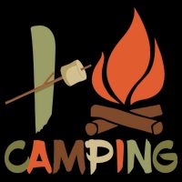 I Love Camping Campfire And S'more Drawstring Bag