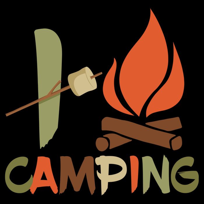 I Love Camping Campfire And S'more Drawstring Bag