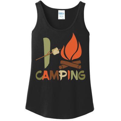 I Love Camping Campfire And S'more Ladies Essential Tank