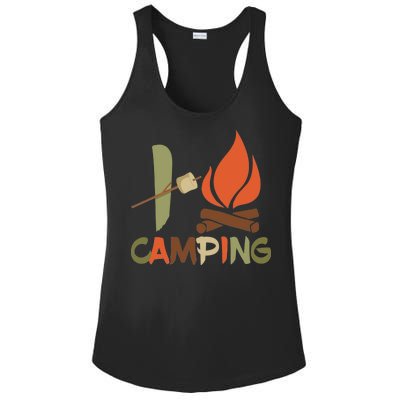 I Love Camping Campfire And S'more Ladies PosiCharge Competitor Racerback Tank