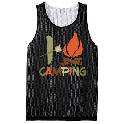 I Love Camping Campfire And S'more Mesh Reversible Basketball Jersey Tank