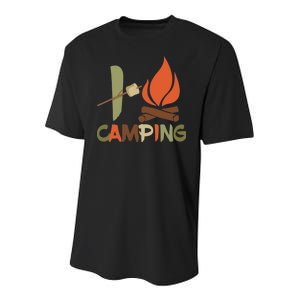 I Love Camping Campfire And S'more Youth Performance Sprint T-Shirt