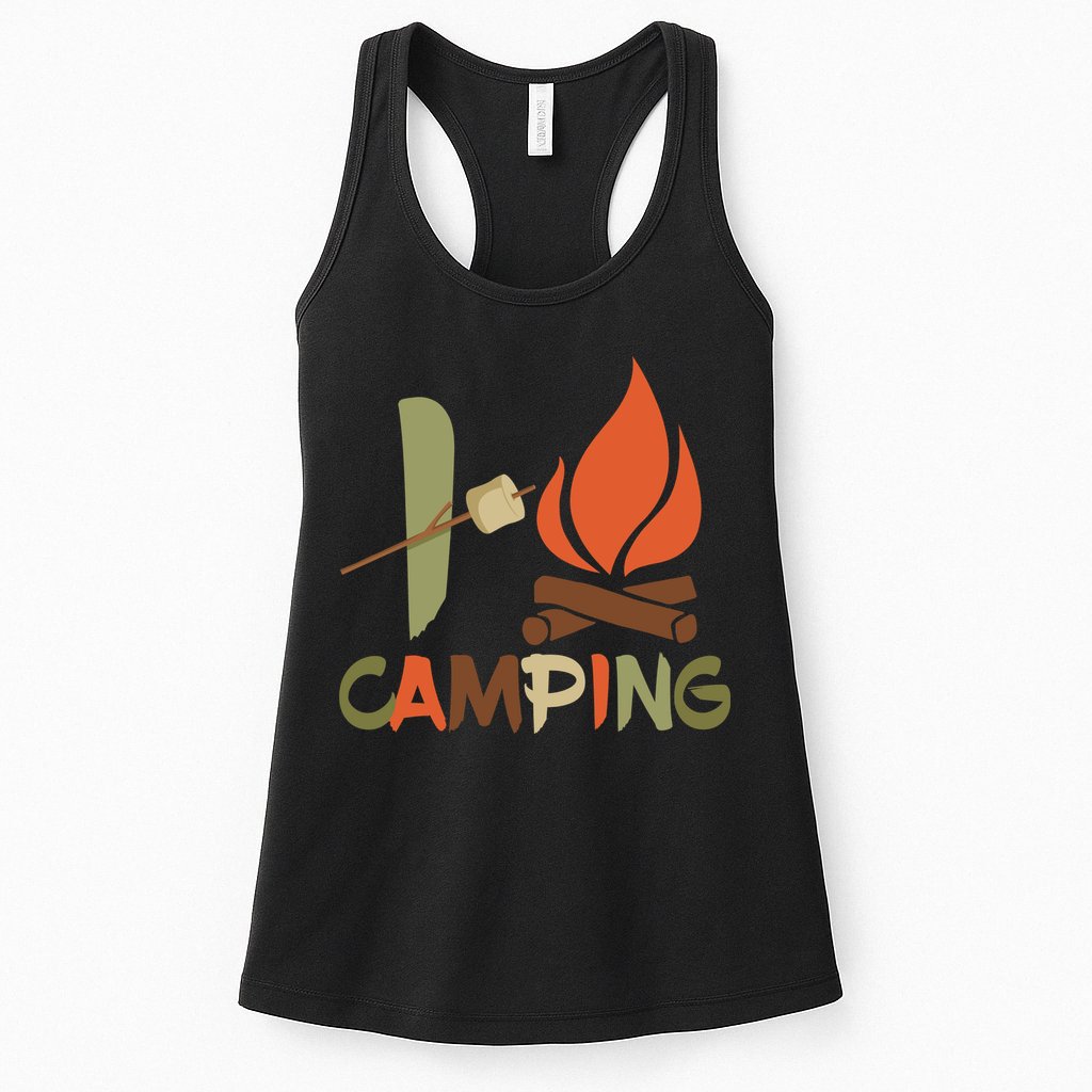 I Love Camping Campfire And S'more Womens Tank Top