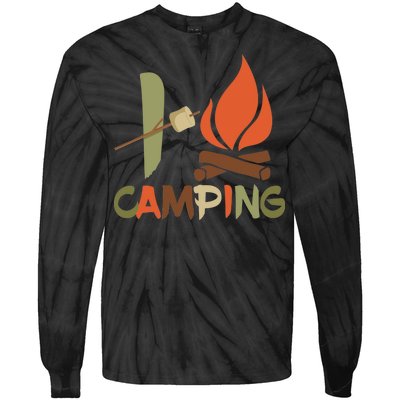 I Love Camping Campfire And S'more Tie-Dye Long Sleeve Shirt