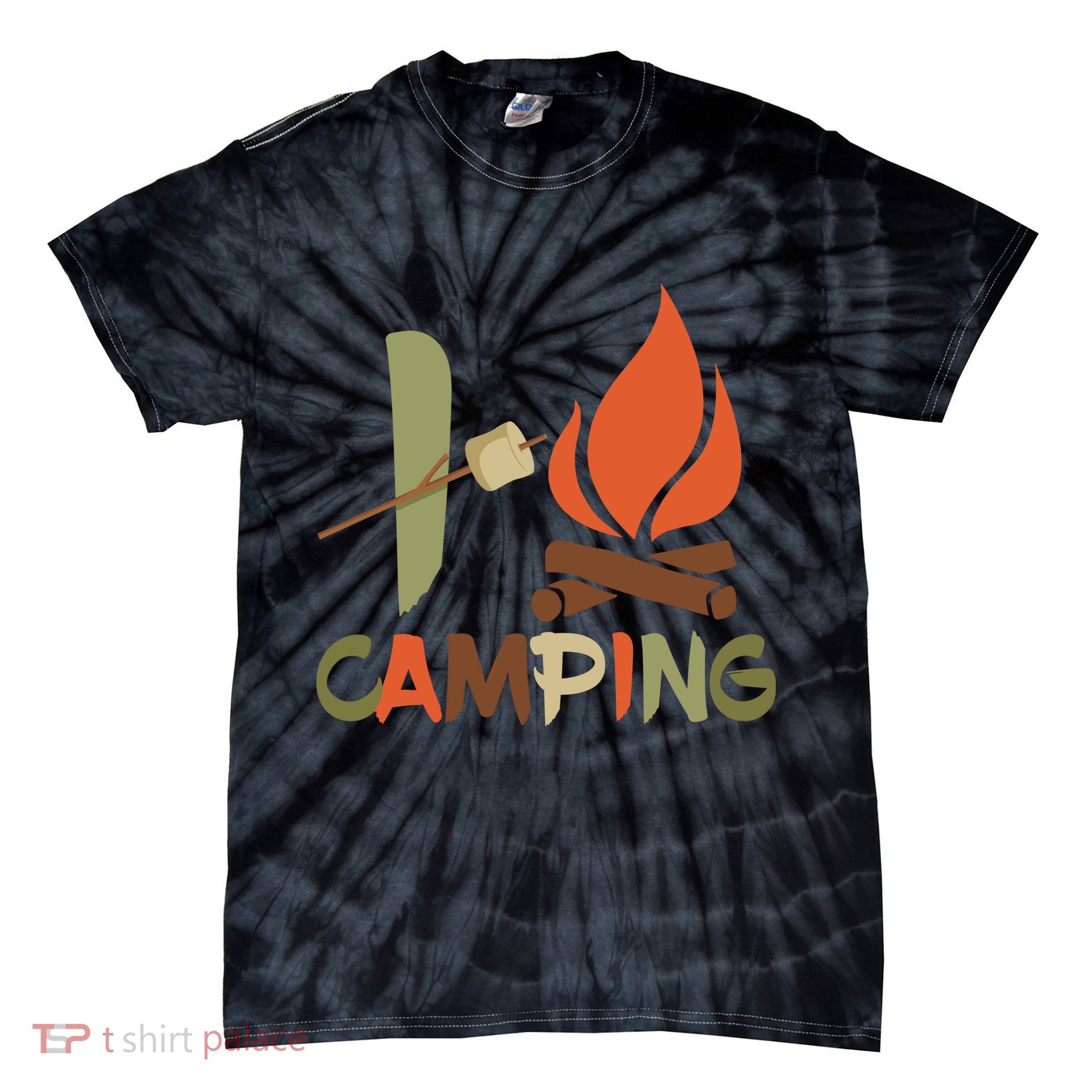 I Love Camping Campfire And S'more Tie-Dye T-Shirt