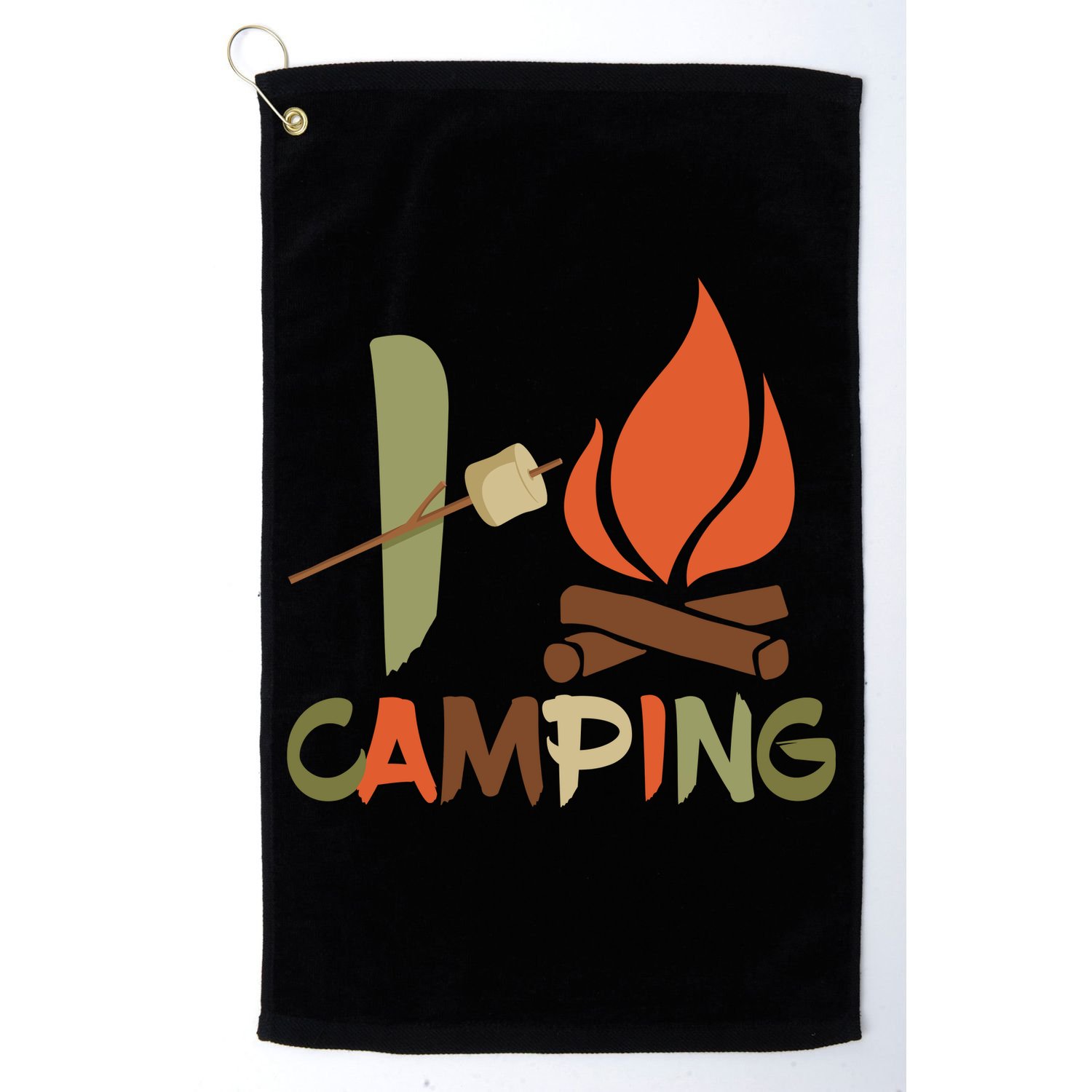 I Love Camping Campfire And S'more Golf Towel