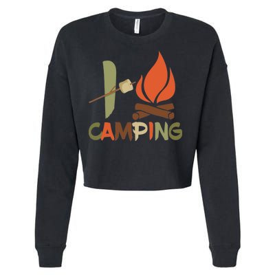 I Love Camping Campfire And S'more Cropped Pullover Crew