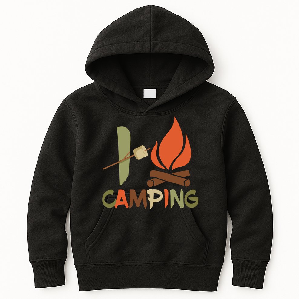 I Love Camping Campfire And S'more Kids Hoodie