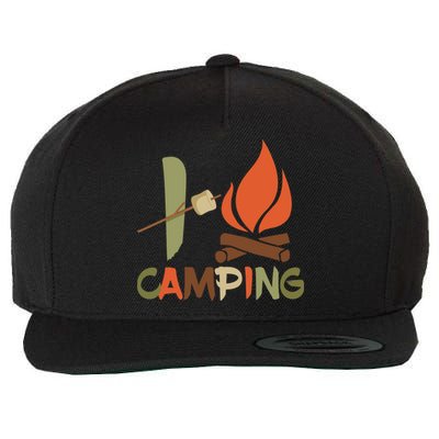 I Love Camping Campfire And S'more Wool Snapback Cap