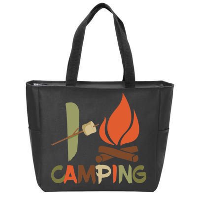 I Love Camping Campfire And S'more Zip Tote Bag