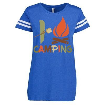 I Love Camping Campfire And S'more Enza Ladies Jersey Football T-Shirt