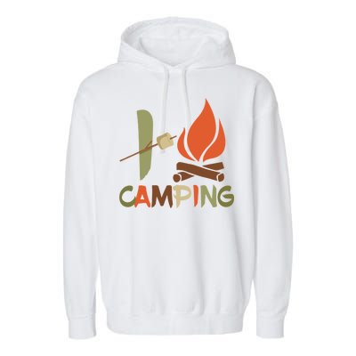 I Love Camping Campfire And S'more Garment-Dyed Fleece Hoodie