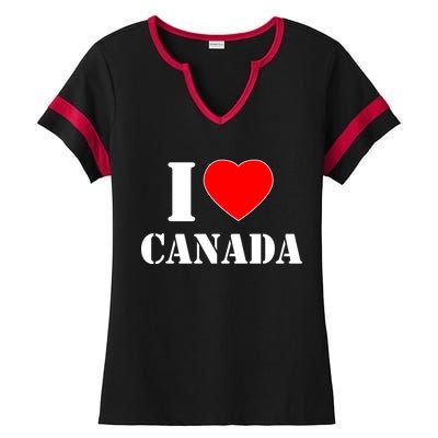 I Love Canada Ladies Halftime Notch Neck Tee