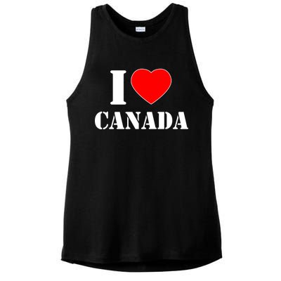 I Love Canada Ladies PosiCharge Tri-Blend Wicking Tank