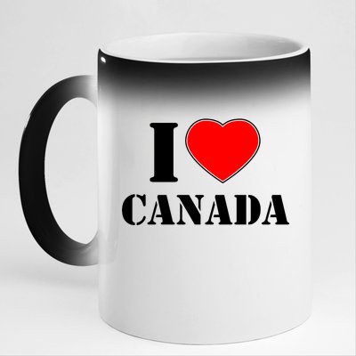 I Love Canada 11oz Black Color Changing Mug