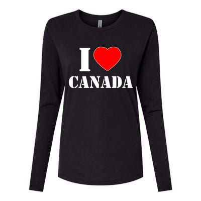 I Love Canada Womens Cotton Relaxed Long Sleeve T-Shirt