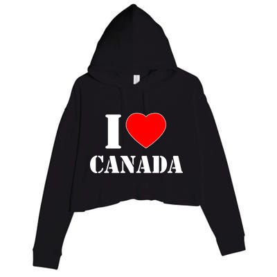 I Love Canada Crop Fleece Hoodie