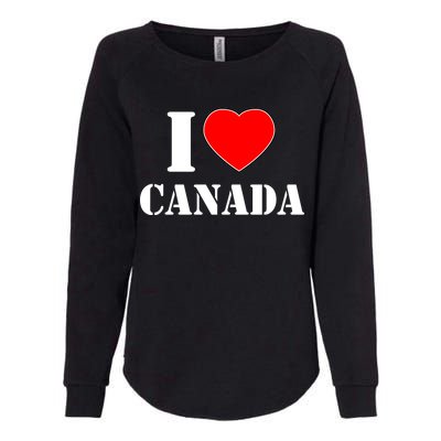 I Love Canada Womens California Wash Sweatshirt