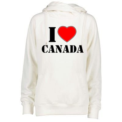 I Love Canada Womens Funnel Neck Pullover Hood