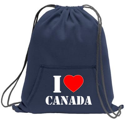 I Love Canada Sweatshirt Cinch Pack Bag