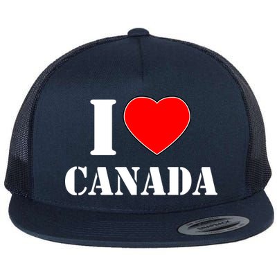 I Love Canada Flat Bill Trucker Hat