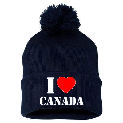 I Love Canada Pom Pom 12in Knit Beanie