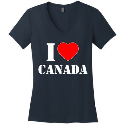 I Love Canada Women's V-Neck T-Shirt