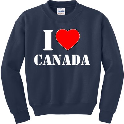 I Love Canada Kids Sweatshirt