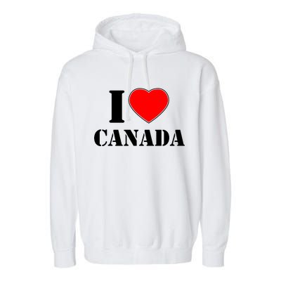 I Love Canada Garment-Dyed Fleece Hoodie