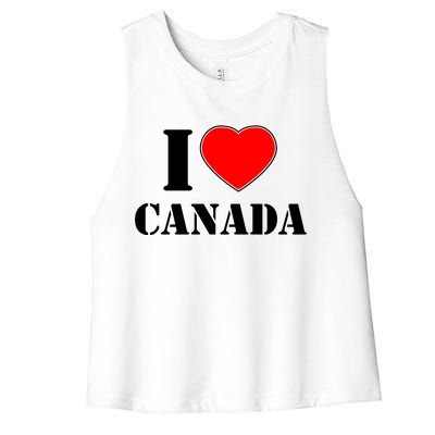 I Love Canada Women's Racerback Cropped Tank