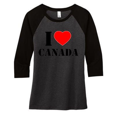 I Love Canada Women's Tri-Blend 3/4-Sleeve Raglan Shirt