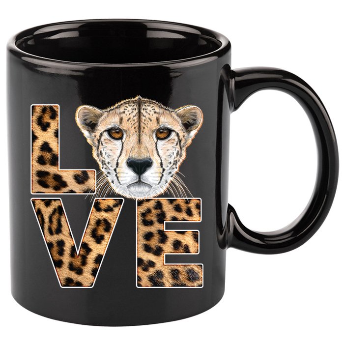 I Love Cheetahs 11oz C Handle Ceramic Mug