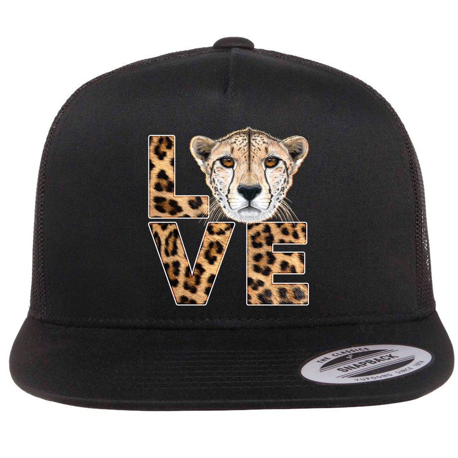 I Love Cheetahs Flat Bill Trucker Hat