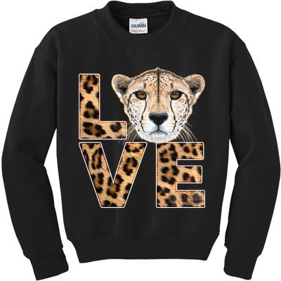 I Love Cheetahs Kids Sweatshirt