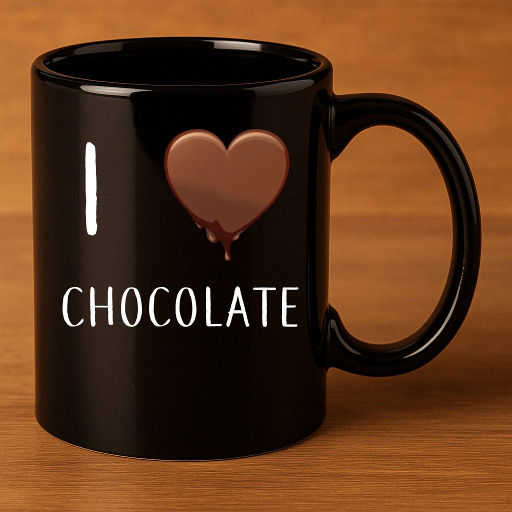 I Love Chocolate 11oz C Handle Ceramic Mug