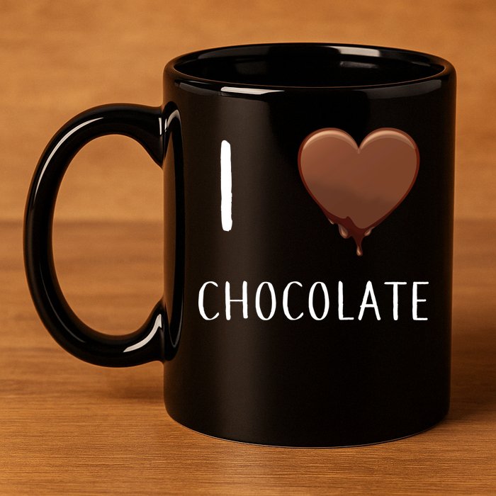 I Love Chocolate 11oz C Handle Ceramic Mug
