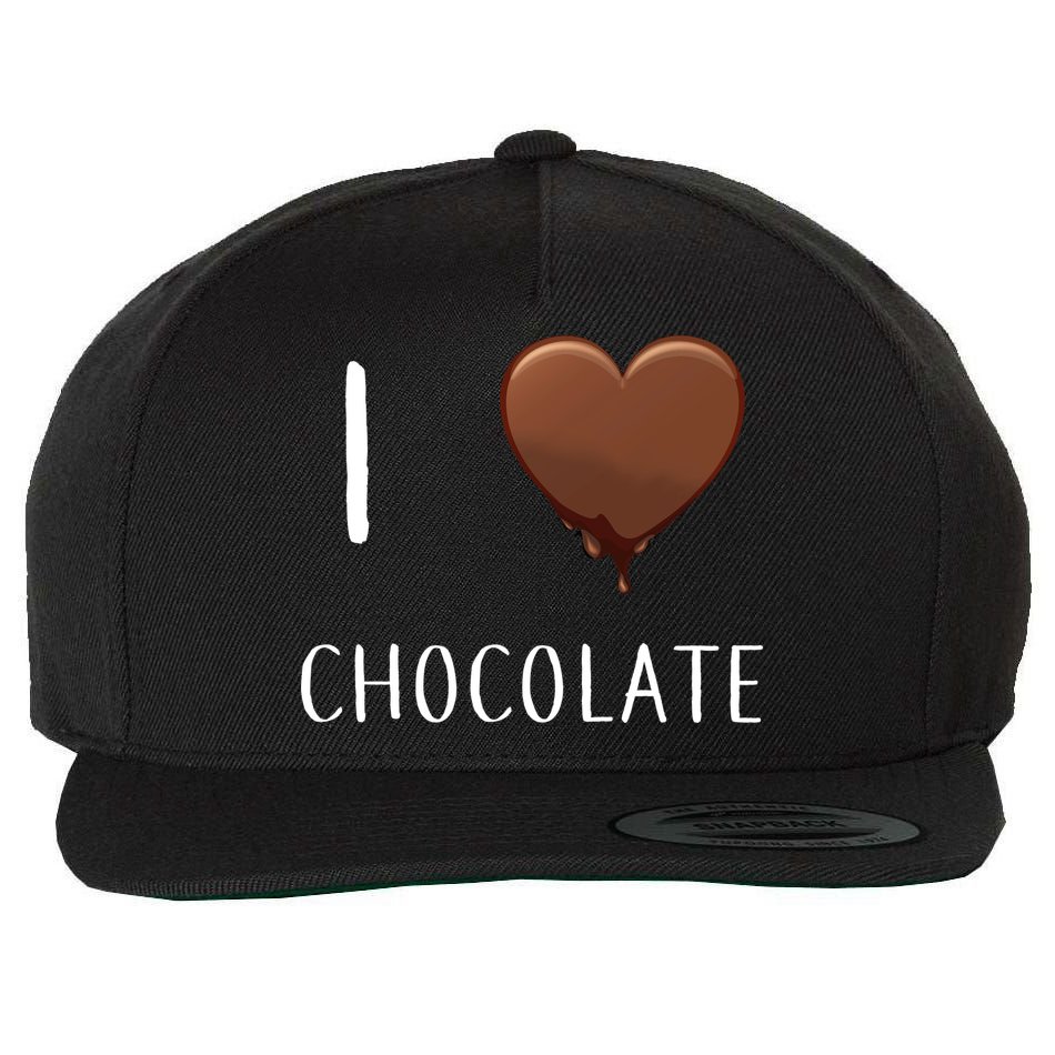 I Love Chocolate Wool Snapback Cap