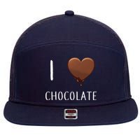 I Love Chocolate 7 Panel Mesh Trucker Snapback Hat