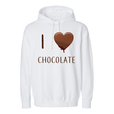 I Love Chocolate Garment-Dyed Fleece Hoodie