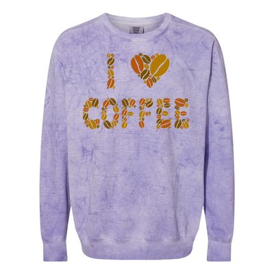 I Love Coffee Colorblast Crewneck Sweatshirt