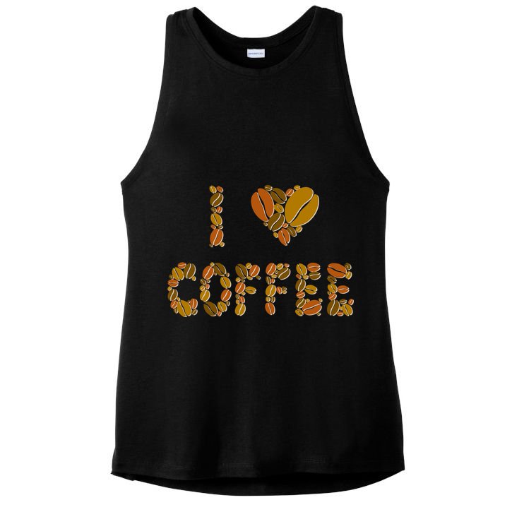 I Love Coffee Ladies PosiCharge Tri-Blend Wicking Tank