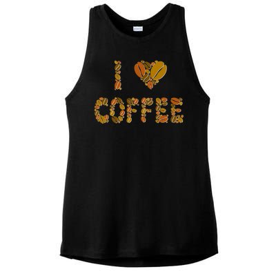 I Love Coffee Ladies PosiCharge Tri-Blend Wicking Tank