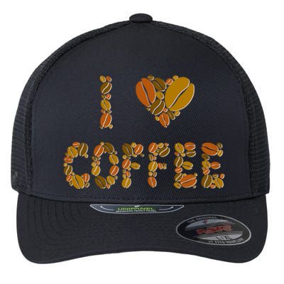 I Love Coffee Flexfit Unipanel Trucker Cap