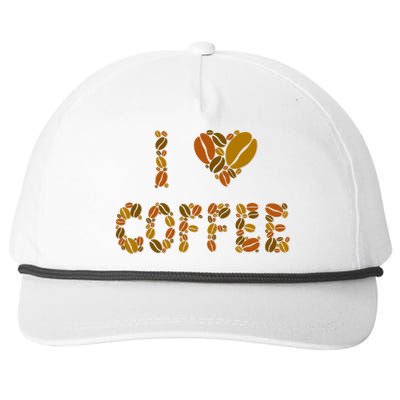 I Love Coffee Snapback Five-Panel Rope Hat